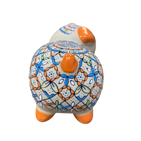 Servin Mexico Talavera Piggy Bank Hand Painted Ceramic Folk Art Pottery - Picture 4 of 16